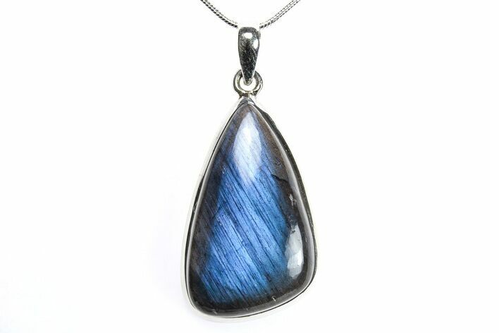 Brilliant Blue Labradorite Pendant with Chain #278288